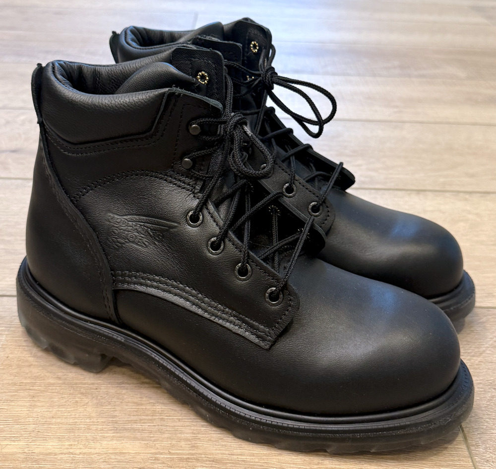 NEW RED WING 607 6-INCH SOFT TOE SLIP RESISTANT SUPER SOLE 2.0 WORK BOOTS 8.5 E2